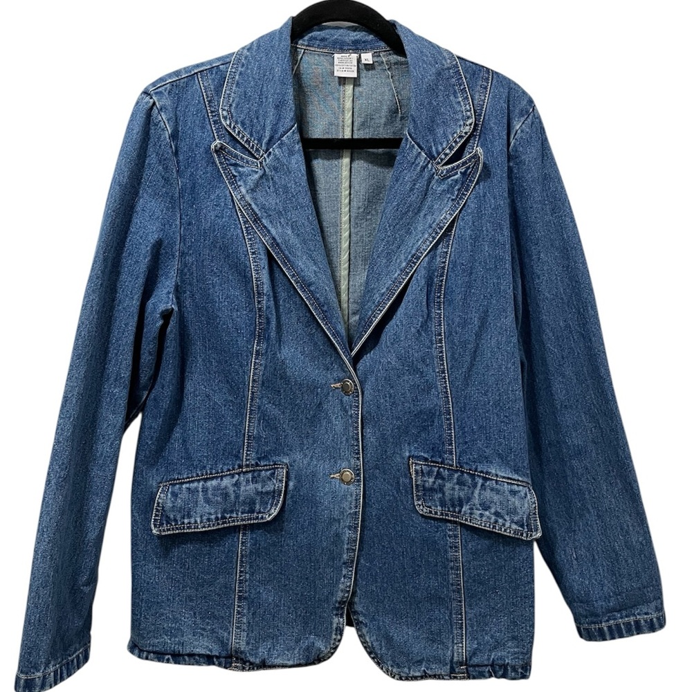 Vintage Faded Glory Denim Blazer Jacket 
XL Tag , Fits Large